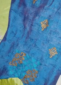 Embroidered blue churidar top