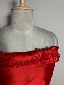 Red Off-Shoulder Formal Gown