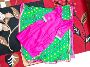 Pink &amp; Green Kurta Set