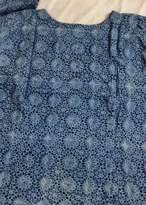 Navy Blue Dabbu Print - Kurta Salwar Set