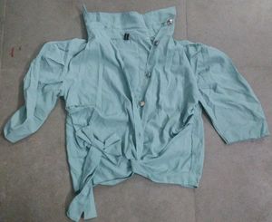 Sea Green Top With Bow Detail