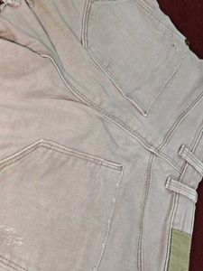 pink color Denim Shorts