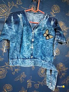 Denim Tie-Up Butterfly Top