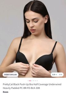 Black Pushup Bra- Front Closure