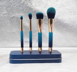Blue Ombre Makeup Brush Set - 4 Piece