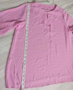 Pink Flared Sleeve Top