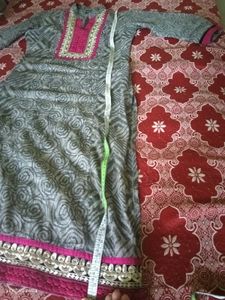 Elegant Grey Kurta Set(size-s)FixedPrice Nobargain