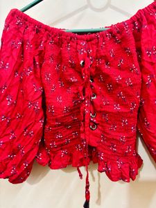 Women Red Off shoulder Top ❤️