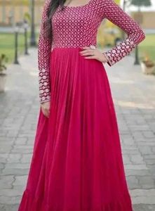 Deep Pink Anarkali For Women