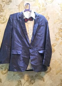 Boy&#39;s Blue Patterned Suit For 13 To 14 Years Old.