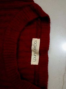 Fit-and-Flare Ribbed Sweater Dress with Mock Neck