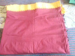 Marron With Gold Border Saree