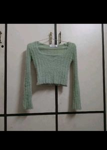 Mint Green Knit Crop Top