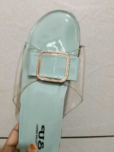 Mint Rhinestone Buckle Santals