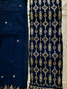 (Combo Of 3 Suits) Embroidered Semi Stitched Suit