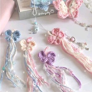 Crochet Butterfly And Miffy Keychain