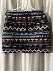 Patterned Mini Skirt
