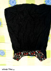 Embroidered Black Top