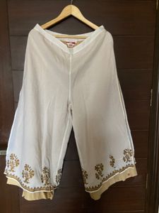 BIBA Beige & White Layered Palazzo (xl)