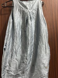 CK Sleeveless Crinkled Dress