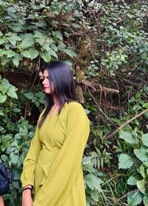 Olive Green Ruffle Wrap Dress