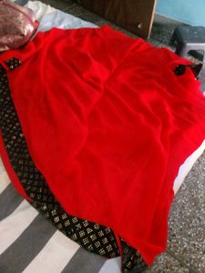 Red Beautiful Saree  No Blouse
