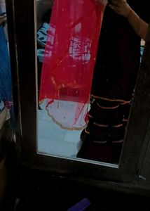 Black Sharara Suit With  Pink Dupatta