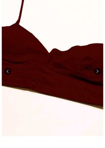 Maroon 100% Cotton Halter Neck Saree Blouse