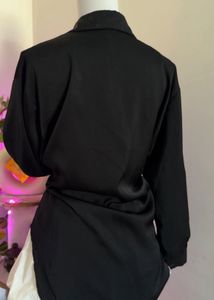 Black Button-Down Tunic