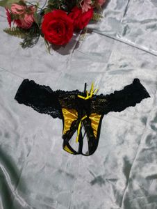 Black Lace Open Crotch Panty