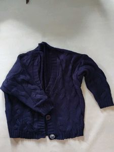 Navy Cable Knit Cardigan