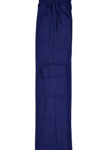 Navy Blue Wide Leg Teack Pants