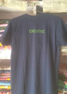 Creative Navy Blue T-Shirt And Half Lower