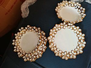 Designer Tea Cup Plate Trinket Dishes (Set of 2)