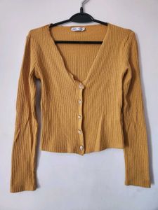 Mustard Cardigan From Zara