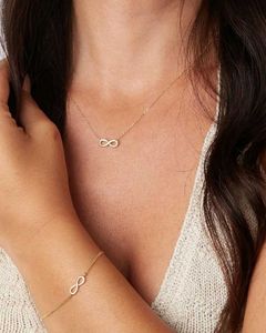 Gold Infinity Necklace & Bracelet Set