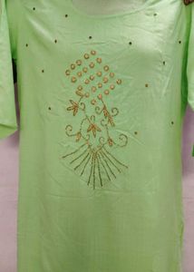 Elegant Green Embroidered Kurta✨