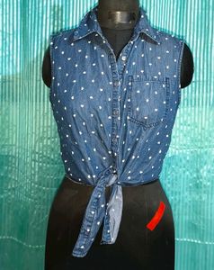 Size S/M 🎁Buy 2 Get 1 Free🎁 Denim Heart Top