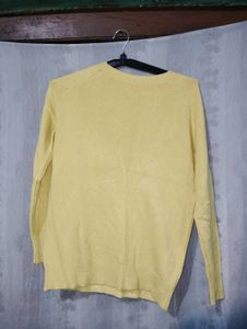 Cute Yellow Sweater with Applique