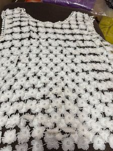 White Floral Embellished Top