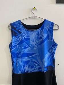 Elegant Blue &amp; Black Maxi Dress