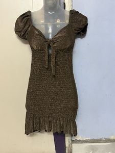 Pintrest Padded Full Glitter Party Wear Mini Piece