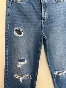 FOREVER 21 RIBBED DETAILED HIGH WAIST JEANS