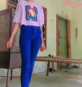 Dark Blue High Waist Jeans