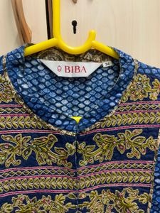 Biba Snakeskin Printed Kurta Cum Ethnic Jacket