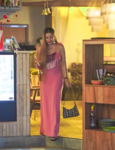 Light pink Tassel maxi dress