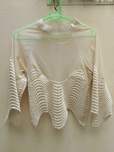 White Sheer Net Top