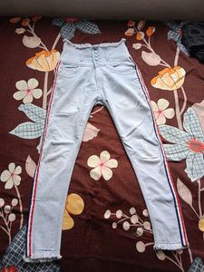 High Waist Sky Blue Jeans