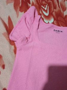 Cute Pink Ruffle Sleeve Top