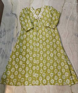 Green Printed Kurta Set